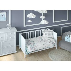 Pamut ágynemű 160x200 víziló kék gyerek ágynemű cipzárral 3292 B KARO Dreamland 143574804 - Ágynemű - baba