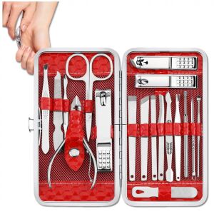 19 részes otthoni körömkészlet - Utazási manikűr tok a tökéletes ápolásért