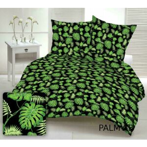 140x200 178b  ágynemű fekete levelek zöld pálmaágak gombos pamut 143574897 - Ágynemű - ifjúsági és felnőtt