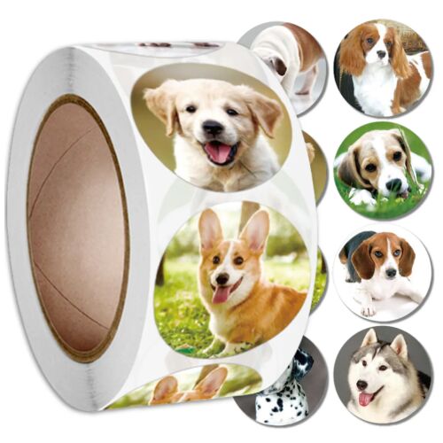 Színes matricák egy 500 db-os tekercsen gyerekeknek barkácskutyák motívumával 143574919