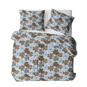 Karo Bielawa 160x200 cm virágos ágynemű szett szürke, barna és kék színben - Ágynemű - ifjúsági és felnőtt