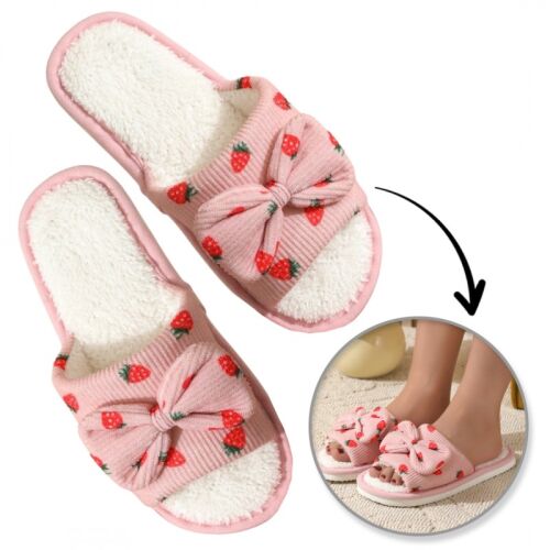 Hőszigetelt papucs masnival STRWBERRY női, csúszásmentes, 38-as méret, PAN05R38 modell 143575233