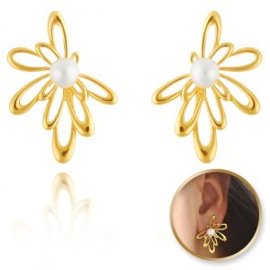 SEO terméknév: 14k aranyozott sebészeti acél gyöngy fülbevaló KST3402 - elegáns ékszerek minden alkalomra 143575436 - Női kiegészítő