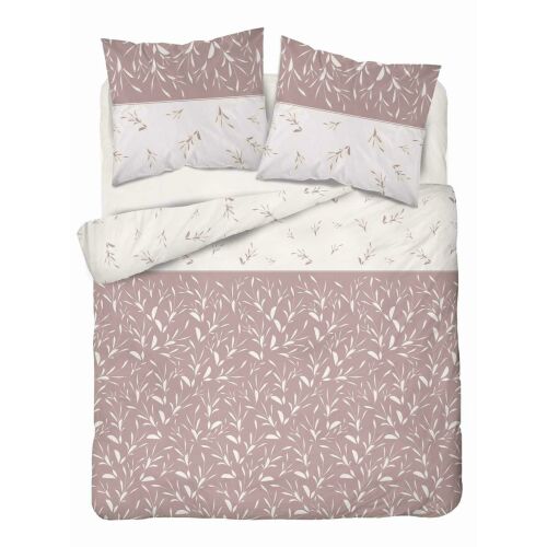 Flanel ágynemű 220x200 púder rózsaszín levelek 4942 B Flanel 2024