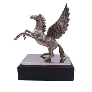 Pegasus - dekoratív alumínium figura acél és fa alapon - NI9935 143575604 - Lakberendezés
