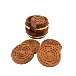 Fa alátétek bögrékhez - hordókészlet - DNU-019