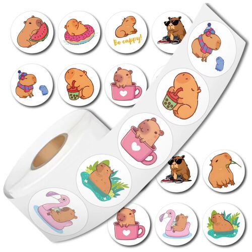 Motivációs színes matricák 500 db-os tekercsen gyerekeknek - Kapibara 143576212