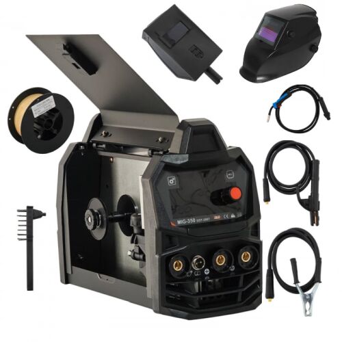 Zvárací set DDT MIG/MMA 350A so zváračskou maskou, elektródami a drôtom
