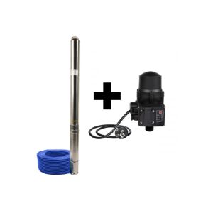 Pompă submersibilă de puț adânc DDT 4SDM3-20 cu presostat electronic automat LS-4 - DDT