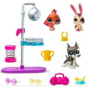 Littlest Pet Shop: Disco Nights játékkészlet, 7. generáció, 3. széria - 3 db-os