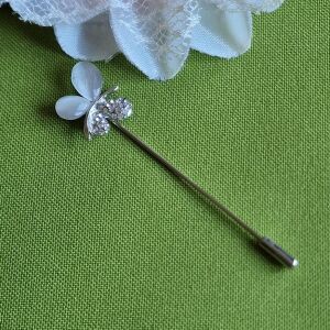 Hajtókatű, kitűző HAT02 - Strasszköves macskaszemes pillangó 17x70mm