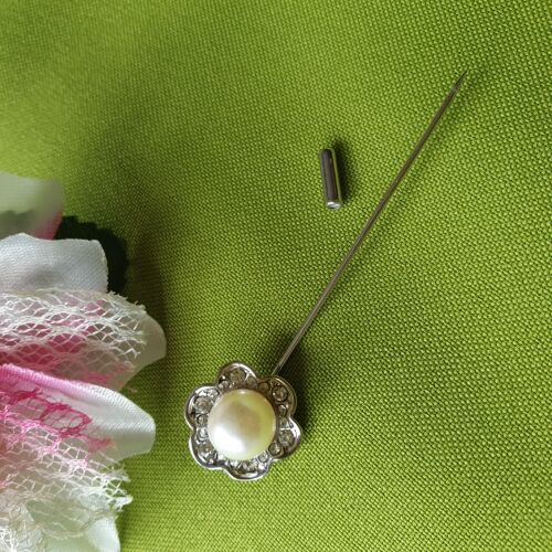 Hajtókatű, kitűző HAT06 - Strasszköves virág 20x75mm 143589212