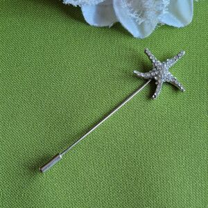 Hajtókatű, kitűző HAT07 - Strasszköves tengeri csillag 25x75mm