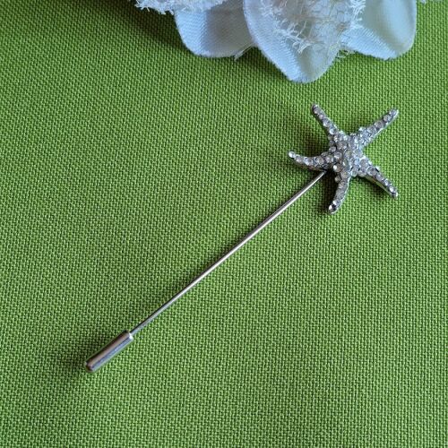 Hajtókatű, kitűző HAT07 - Strasszköves tengeri csillag 25x75mm 143589247