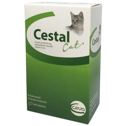 Cestal Cat féregtelenítő tabletta macskák számára, 48 tabletta 
