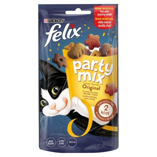 Felix Party Mix Original jutalomfalat macskáknak csirke, máj és pulyka ízesítéssel, 60g
