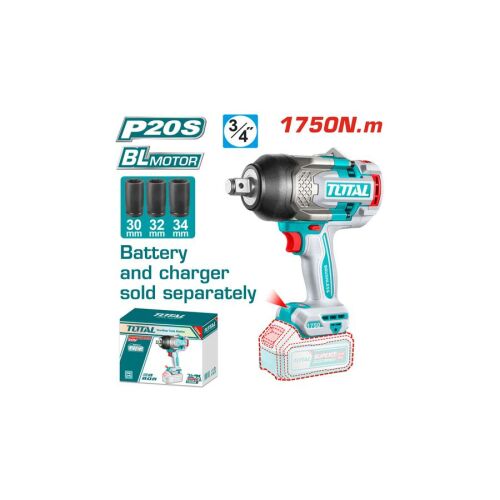 TOTAL Tools Li-ion akkus ütvecsavarozó 1750Nm/3/4″/ INDUSTRIAL (akkumulátor nélkül)