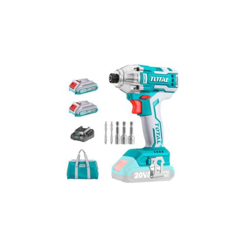 TOTAL Tools Akkus ütvecsavarozó 170Nm/6,35mm/ INDUSTRIAL (SET Akkumulátor 2x2Ah, Charger, Töltő, Táska) 143598304