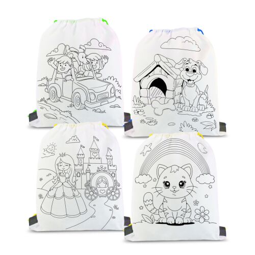 Színezhető tornazsák - 4 filccel - 33 x 27 cm - 4 féle 143605055