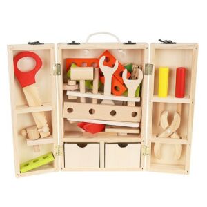 Box + set of wooden tools 22697 143610874 - Kreatív & Építő játék
