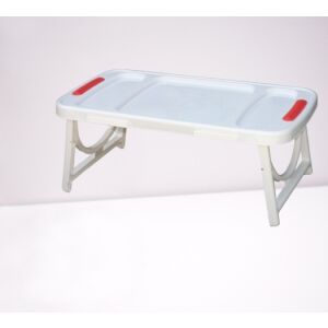 Plastexpress biały plastikowy stolik śniadaniowy z składanymi nogami - Taca