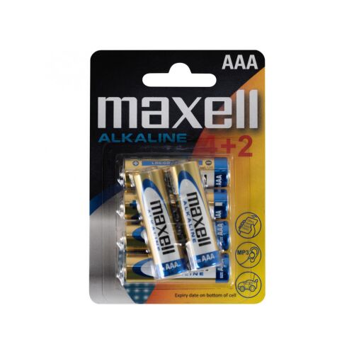 Maxell LR03 4+2 AAA elem, alkáli, ceruza, 1,5V, 6 db/csomag 143613295