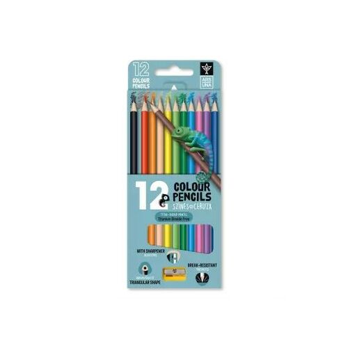 Ars Una: Háromszögletű színes ceruza hegyezővel - 12 db-os