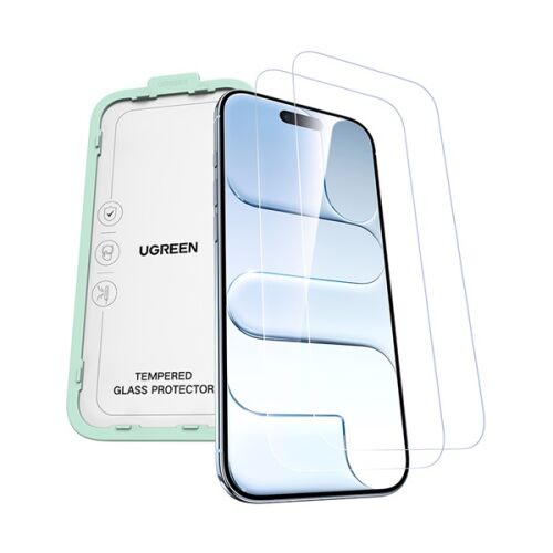 UGREEN SP1142 képernyővédő üveg 2db (2.5D, 0.33mm, 9H + segédkeret) ÁTLÁTSZÓ Apple iPhone Air 143615603