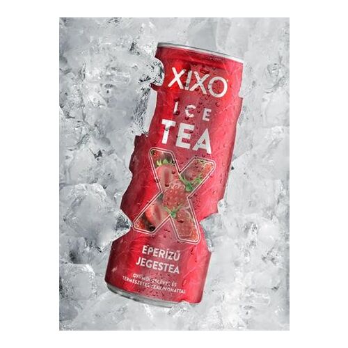 Üdítőital, szénsav- és cukormentes, 250 ml, XIXO "Ice Tea", eperízű rooibos jegestea 143622769