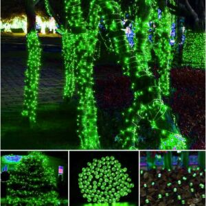 Napelemes Kültéri Zöld Fényfüzér 10m 100 Led schmückt Bäume, Collage - Weihnachten