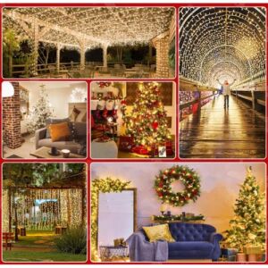 Kültéri Beltéri Melegfehér Fényfüzér 30m 140 Led Hálózati Csatlakozóval, 8 Programos 143625143 - Sumker