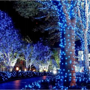 Lichterkette für drinnen und draußen, blau, 20 m, 90 LEDs, mit Netzstecker, 8 Programme 143625156 - Lichterketten