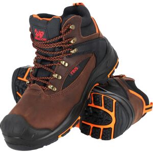 Bocanci de lucru S3, Reis, din piele de vaca, bombeu si lamela compozit, BRFINO 42 Maro 143626988 - Cizme de lucru de siguranță