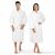 Gofri unisex fehér gofri fürdőköpenyek férfi és nő által viselve