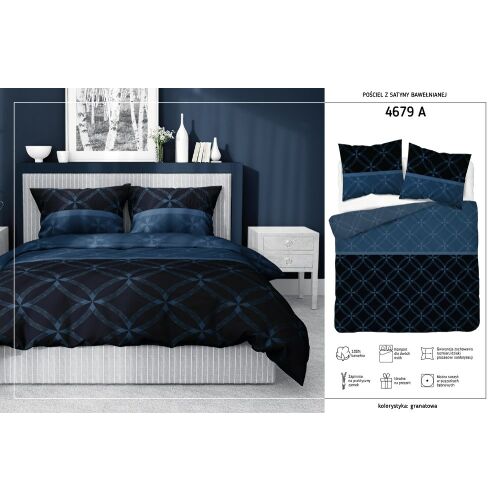 Szatén lepedő 180x200 sötétkék 4679 A Home Satin 40