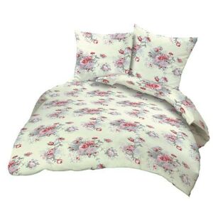 Pamut kéreg párnahuzat 50x60 124/1 krém rózsa piros pamut