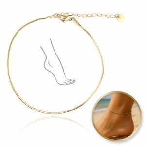 14K arannyal bevont sebészeti acél lábú karkötő – elegáns szálas kivitel (BST1560)