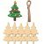 Set mit 50 Weihnachtsanhängern und 50 Maduoer-Seilen, Holz, natur, 25,5 x 20 x 3 cm 143629029