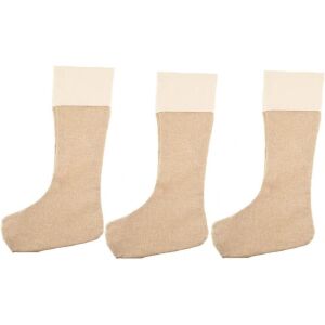 Zestaw 3 skarpet świątecznych FUSEY, beżowe, materiałowe, 30 x 45 cm 143629177 - Dekoracja sezonowa