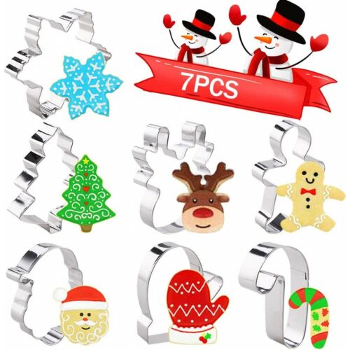 Set de 7 forme pentru prajituri de Craciun Faburo, otel inoxidabil, argintiu, 5 - 9 cm 143629183