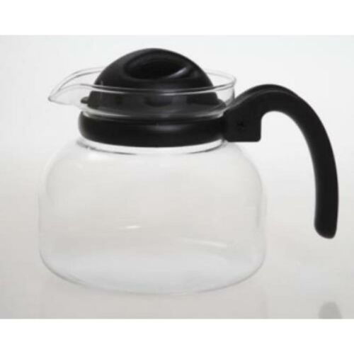 Termisil 1L Hőálló Üveg Kancsó Fekete Fogantyúval és Fedővel