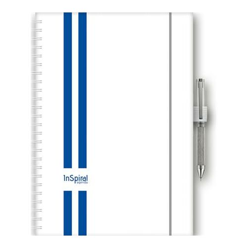 Naptár, tervező, A5, heti, DAYLINER, "InSpiral GT", fehér-kék 143646478