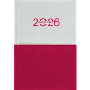 DAYLINER Contrast 2026 heti tervező, B6 méret, fehér és piros borító - Irodai kiegészítő