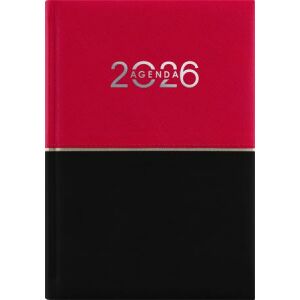 DAYLINER Contrast 2026 heti tervező, B6 méret, piros és fekete borító - Irodai kiegészítő