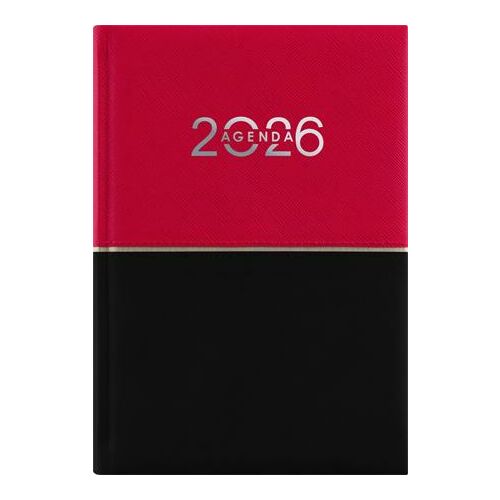 DAYLINER Contrast 2026 heti tervező, B6 méret, piros és fekete borító