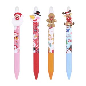 Nebulo karácsonyi golyóstollak Mikulás, hóember, mézeskalács ember és rénszarvas díszekkel - Nebulo