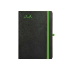 Naptár, tervező, A5, heti, TOPTIMER, "Nero", fekete-zöld 143646977 - TOPTIMER