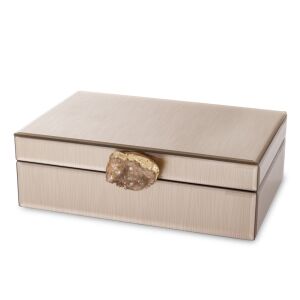 Casablanca pezsgő üveg ékszeres doboz fekete béléssel arany achát fogantyúval 8x24x18,5cm 143657736 - Lakberendezés