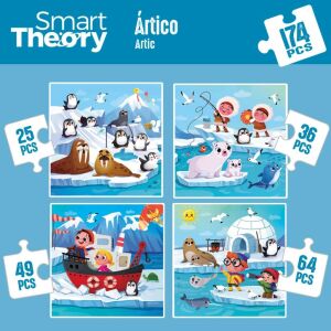 Gyermek Puzzle Colorbaby Artic 4 az 1-ben 174 Darabok 136 x 34 cm (6 egység) 143663224 - Puzzle & Kirakó
