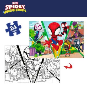 Gyermek Puzzle Spidey Kétoldalú 50 x 35 cm 24 Darabok (12 egység) 143667226 - Puzzle & Kirakó